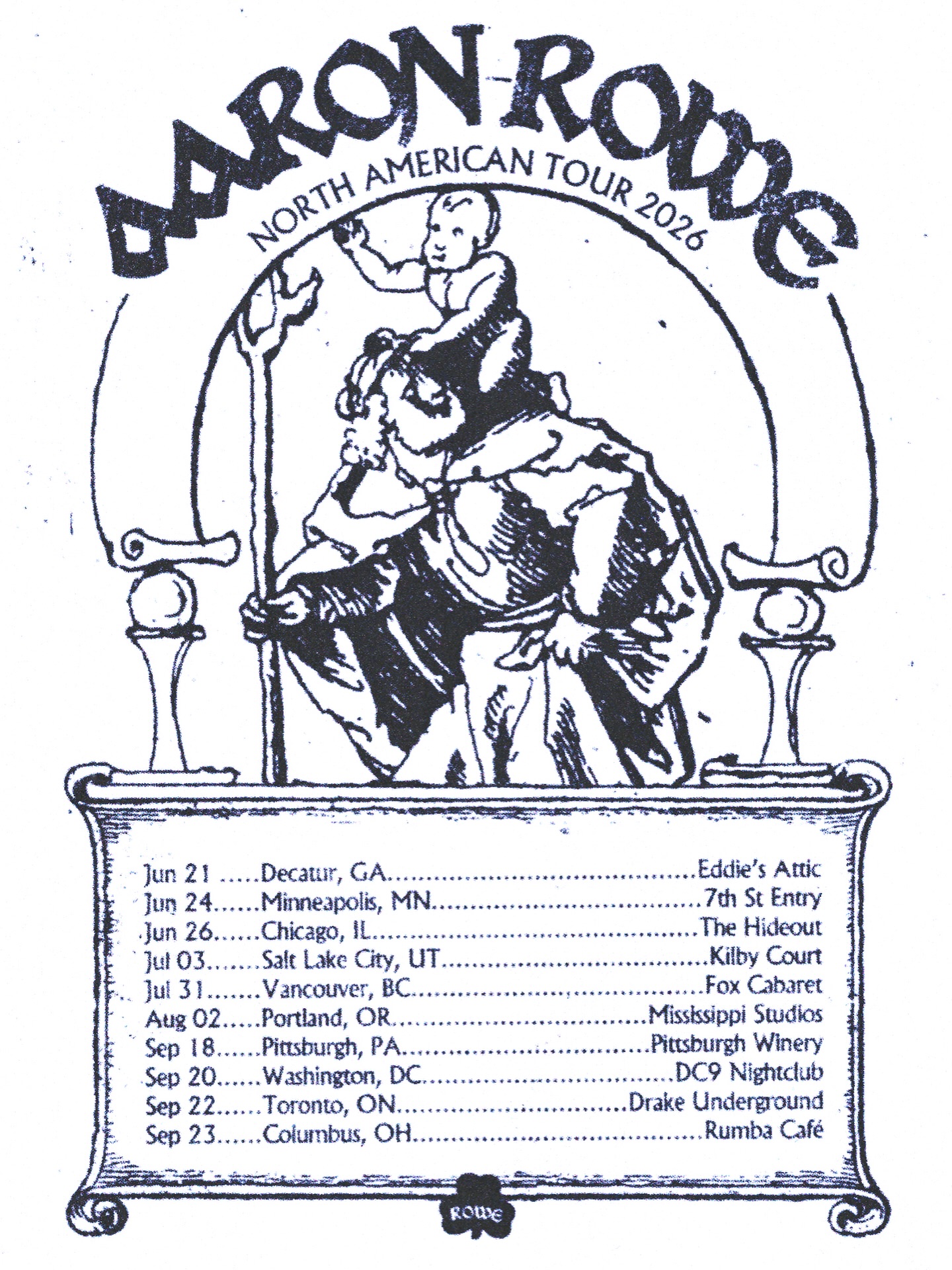 Aaron Rowe Tour Poster 2026